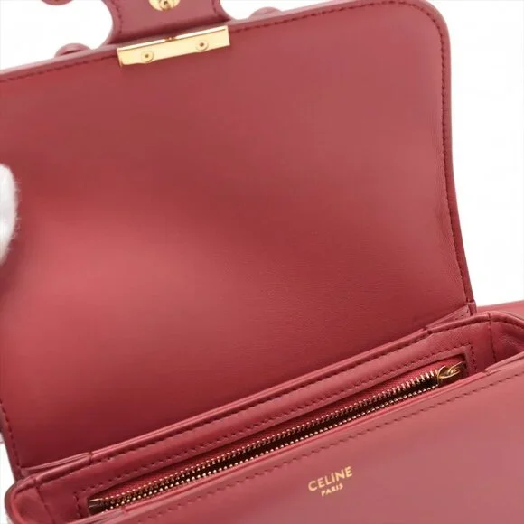 Celine Triomphe teen Leather Shoulder bag Pink - Picture 3 of 15